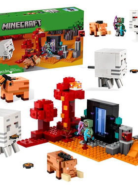 中国积木新品我的世界下界传送门伏击21255儿童拼装玩具男孩礼物8