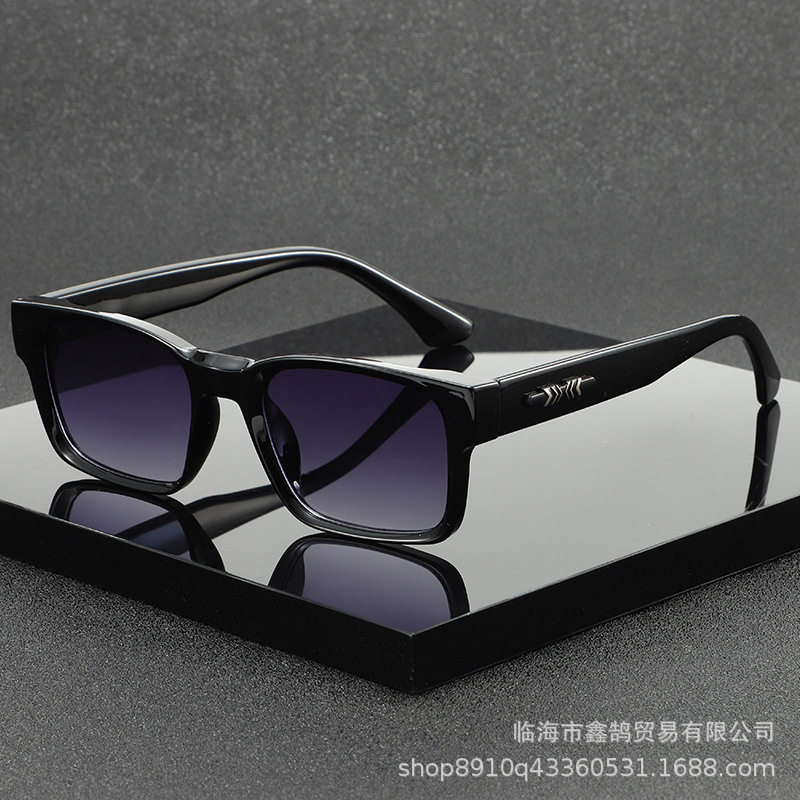 欧美时尚复古方形男士太阳镜潮流上黑下豹纹全框偏光防紫外线墨镜