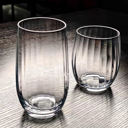 Roupa 罗派水杯水晶玻璃杯子手工威士忌高端杯家用棱镜竖纹果汁杯