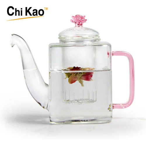 奇高方形泡茶壶玻璃过滤茶水壶茶壶耐热玻璃花茶茶具泡茶器400ML
