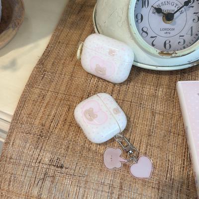 ins粉波点爱心小熊适用airpods4耳机套pro3新款airpodspro2保护套3代苹果无线蓝牙耳机壳二三代airpods1/2女