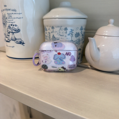 半透可爱小象适用于airpodspro1代2代3代4代蓝牙耳机壳保护套