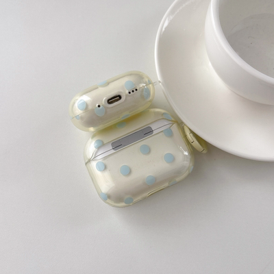 ins风透明波点适用airpods4保护壳airpodspro3保护套新款苹果耳机保护壳pro2耳机套女款二三4代耳机壳情侣潮
