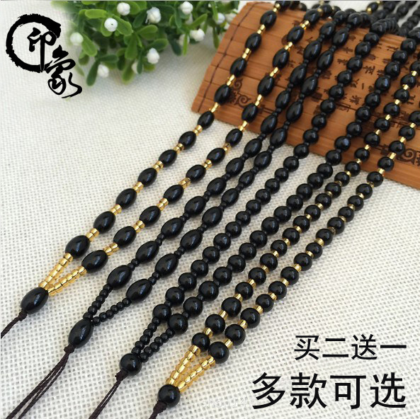 黑玛瑙玉坠玉佩珠链绳子挂坠绳黄金翡翠玉器项链吊坠绳挂绳项链绳