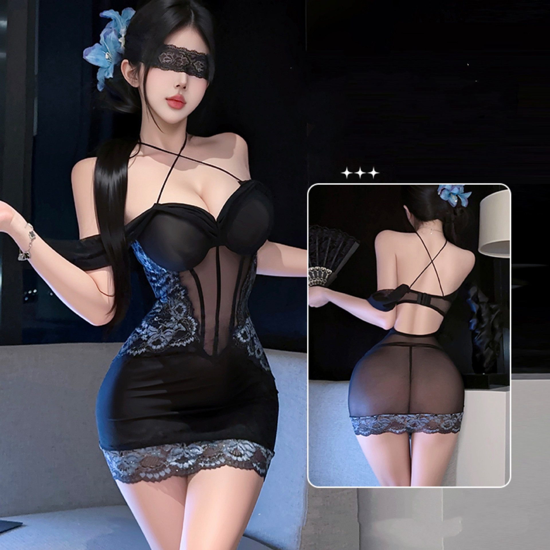 深v性感包臀裙夜店技师足浴制服衣服睡衣qqny 睡裙