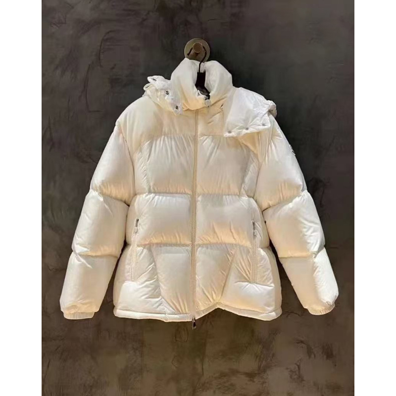断码清高端M家大牌同款缎面90白鹅绒羽绒服保暖外套洋气百搭白色