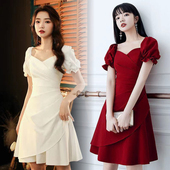 名媛气质宴会平时可穿连衣裙 新款 小个子白色短款 晚礼服女2026夏季
