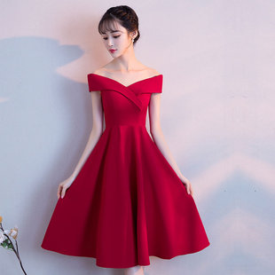 红色敬酒服新娘2026新款夏季平时可穿小个子回门结婚订婚礼服裙女