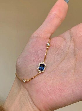 925银蓝方糖显白手链女款