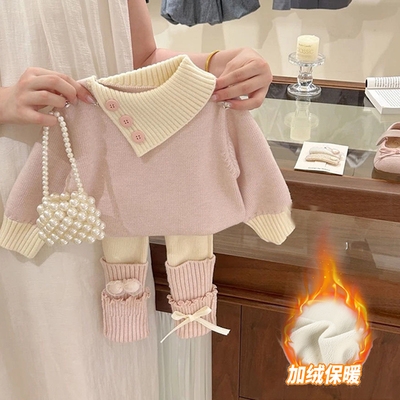 超好看女童保暖毛衣套装