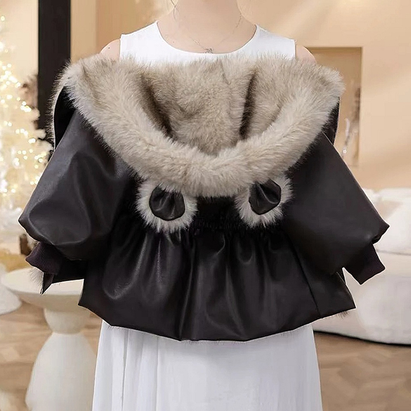 女童秋冬季加绒外套2025新款