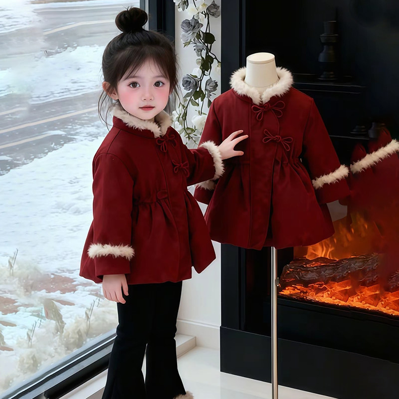 女童中国风棉服2025冬季女宝宝加厚保暖中式外套小童休闲百搭上衣,童装/婴儿装/亲子装,棉袄/棉服,淘宝优惠券,粉丝福利购,淘宝优惠卷