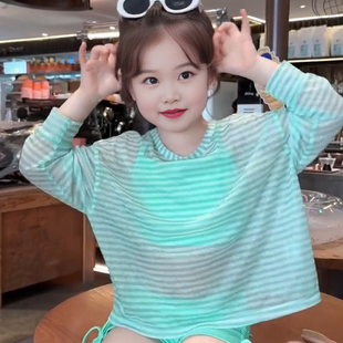 儿童防晒罩衫 沙滩玩水泳装 游泳装 女孩夏季 2026新款 女童泳衣分体式