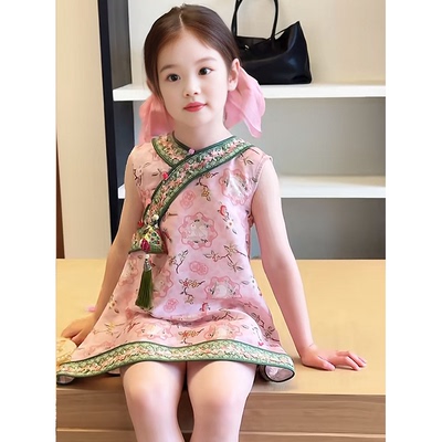 女童旗袍2025新款公主裙子