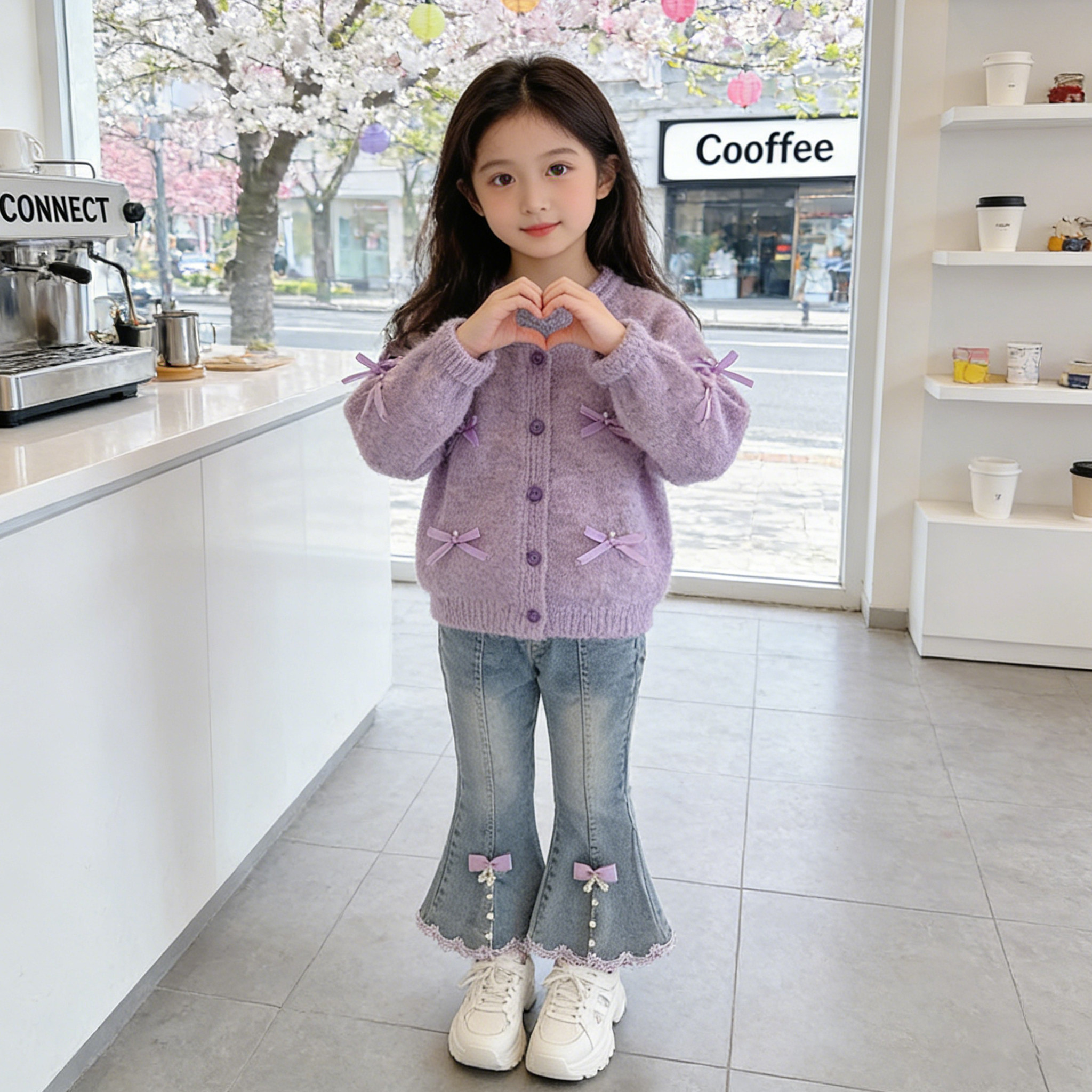 女童甜美风蝴蝶结毛衣喇叭裤两件套2026新款女孩春季洋气时髦套装,童装/婴儿装/亲子装,套装,淘宝优惠券,粉丝福利购,淘宝优惠卷