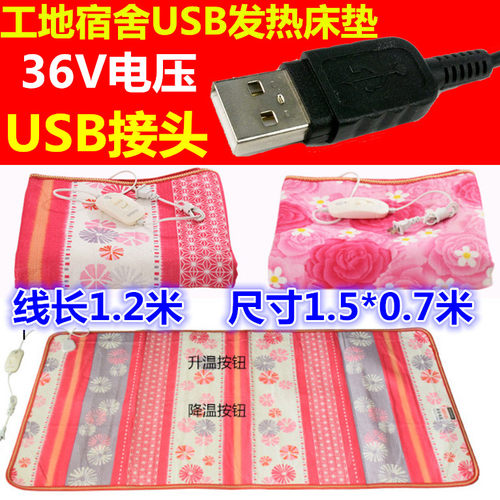 低压电压36V伏USB插头电热毛毯宿舍工地专用发热床垫暖床被电褥子