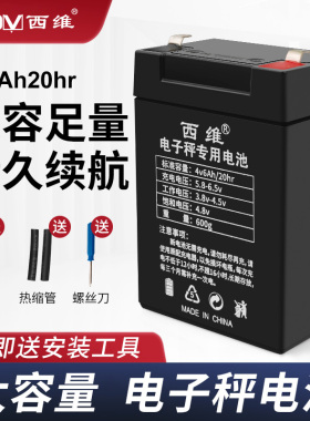 4v6ah/20HR电子秤蓄电池免维护电子称可充电台秤电瓶电池超大容量