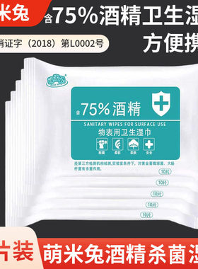 75%酒精湿巾便携学生消毒杀菌纸