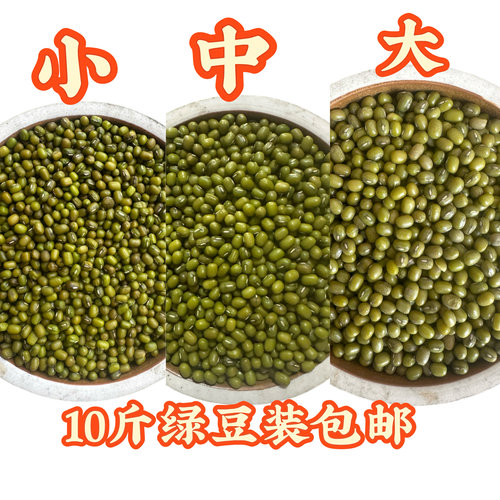 10斤装大中小颗粒绿豆东北农家绿豆新货颗粒饱满解暑绿豆汤绿豆糕