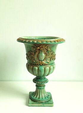 欧式仿真花插花花瓶雕花树脂茶几