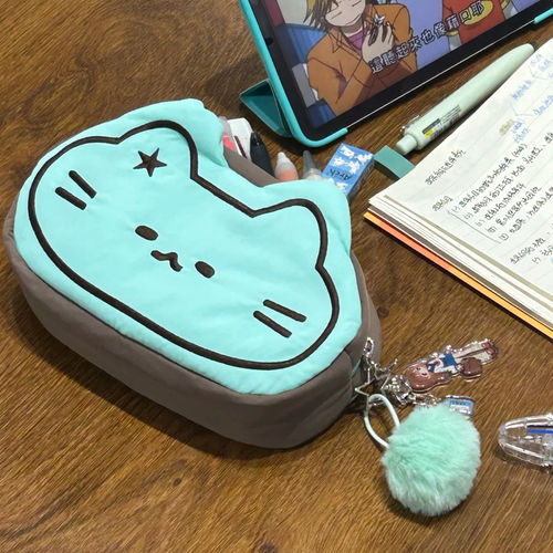 猫咪笔袋高颜值ins风小初高中学生文具盒可爱多功能大容量收纳袋