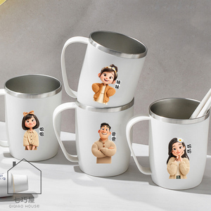 2025款304不锈钢防霉漱口杯一家三四口套装刷牙杯子牙刷杯洗漱杯