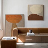 北欧简约沙发背景墙装 饰画现代抽象复古文艺玄关挂画客厅ins风格