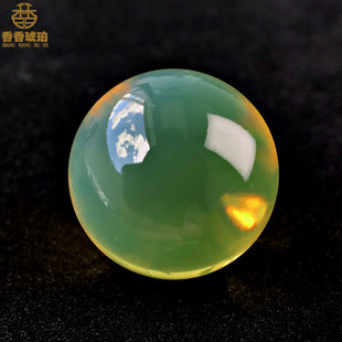 纯天然琥珀蜜蜡蓝珀圆珠单颗15mm佛珠手串念珠配饰锁骨项链男女款