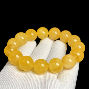 原矿纯天然波罗的海琥珀原石俄料鸡油黄白花蜜蜡血泊单圈手串手链