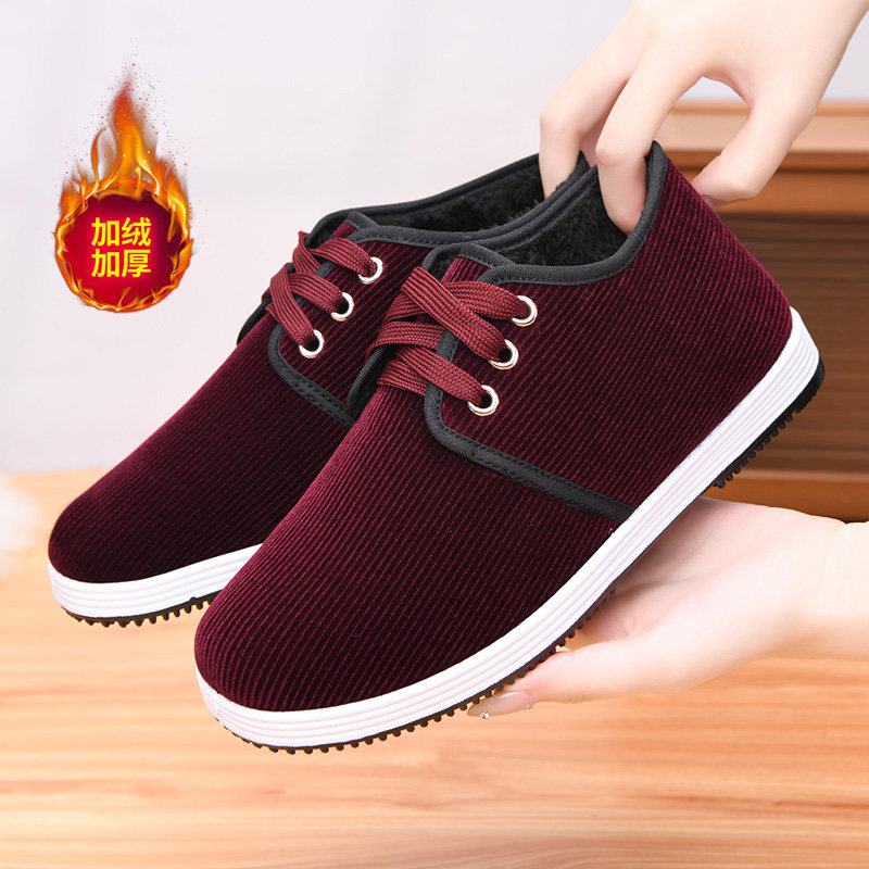 冬季新款女棉鞋加绒加厚保暖一脚蹬老北京布鞋妈妈鞋舒适休闲女鞋,女鞋,传统布鞋,淘宝优惠券,粉丝福利购,淘宝优惠卷