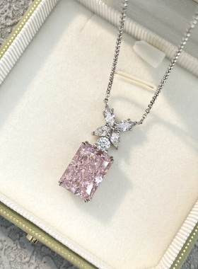 纯银s925雷迪恩切进口高碳钻项链