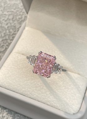 纯银s925培育高碳钻戒指