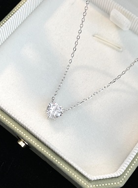 1克拉纯银s925爱心项链