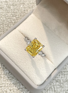 冰花切培育高碳钻纯银925戒指