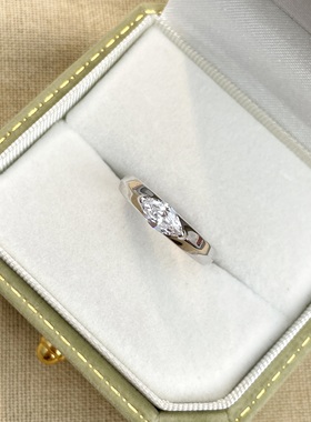 纯银s925马眼培育高碳钻戒指