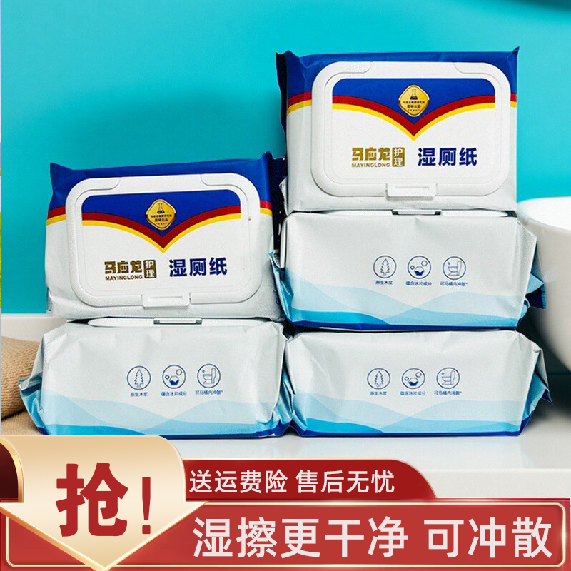 马应龙护理护理湿厕纸80抽家庭装