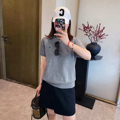 小马刺绣pimacotton针织短袖