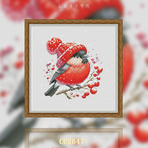 【CC2647-红果小山雀】十字绣2025新款小件线绣客厅餐厅简单新手