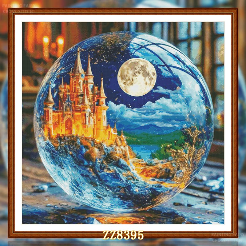 【ZZ8395-水晶球中的梦幻城堡】十字绣2026新款小件客厅餐厅简约