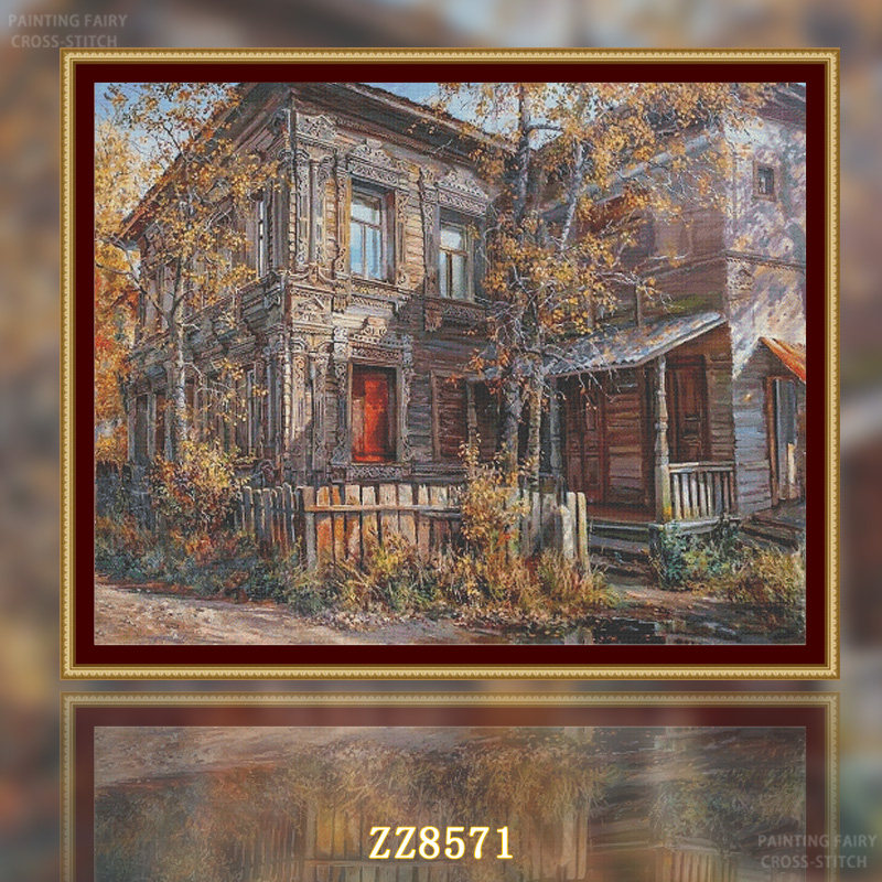 【ZZ8571-乡村老房子】十字绣2026新款客厅餐厅简约花卉系列