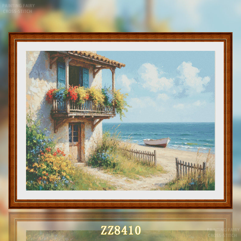 【ZZ8410-浪漫海景房】十字绣2026新款客厅卧室油画风景系列简约