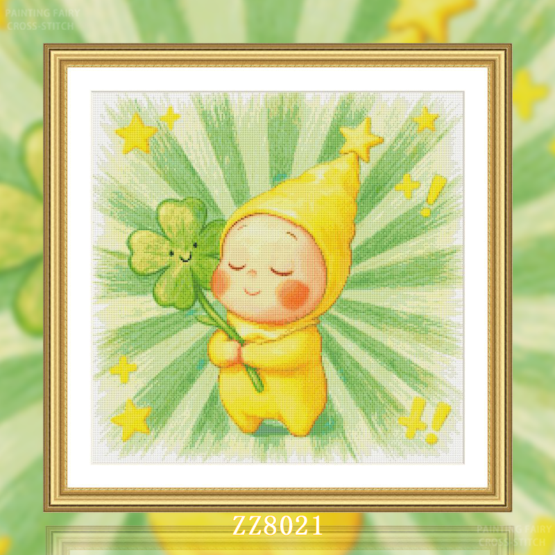 【ZZ8021-幸运草星星人】十字绣2026年新款线绣客厅卡通动漫系列