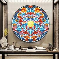 Cross -Stitch 2022 Новая спальня гостиной слегка китайская эмалевая цвет Wufu Linmen Группа Группа Группа Цветок