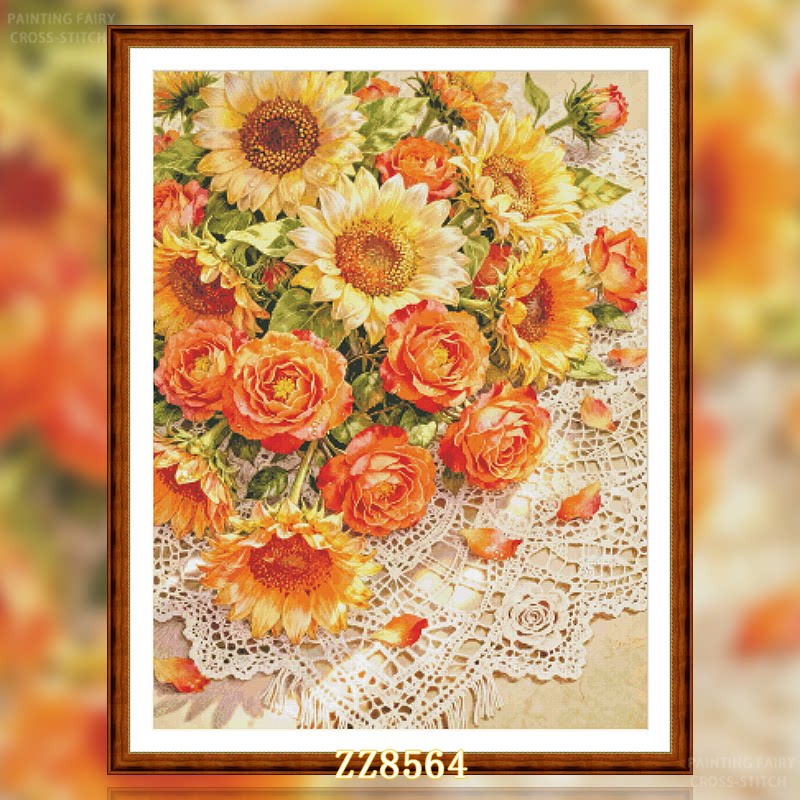 【ZZ8564-夏日午后向日葵】十字绣2026新款客厅餐厅花卉系列竖版