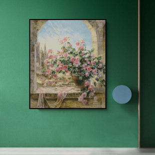 自己绣手工客厅小件欧式 十字绣2025新款 混绣油画花瓶 简 JJ101