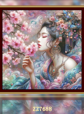 【ZZ7688-樱花美人】十字绣2026年新款客厅卧室国风人物系列油画