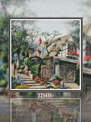 【ZZ3435-梦想的家】十字绣2024新款自己绣客厅卧室印花欧式油画