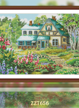 【ZZ7656-森林清新小屋】十字绣2026年新款线绣客厅卧室油画系列