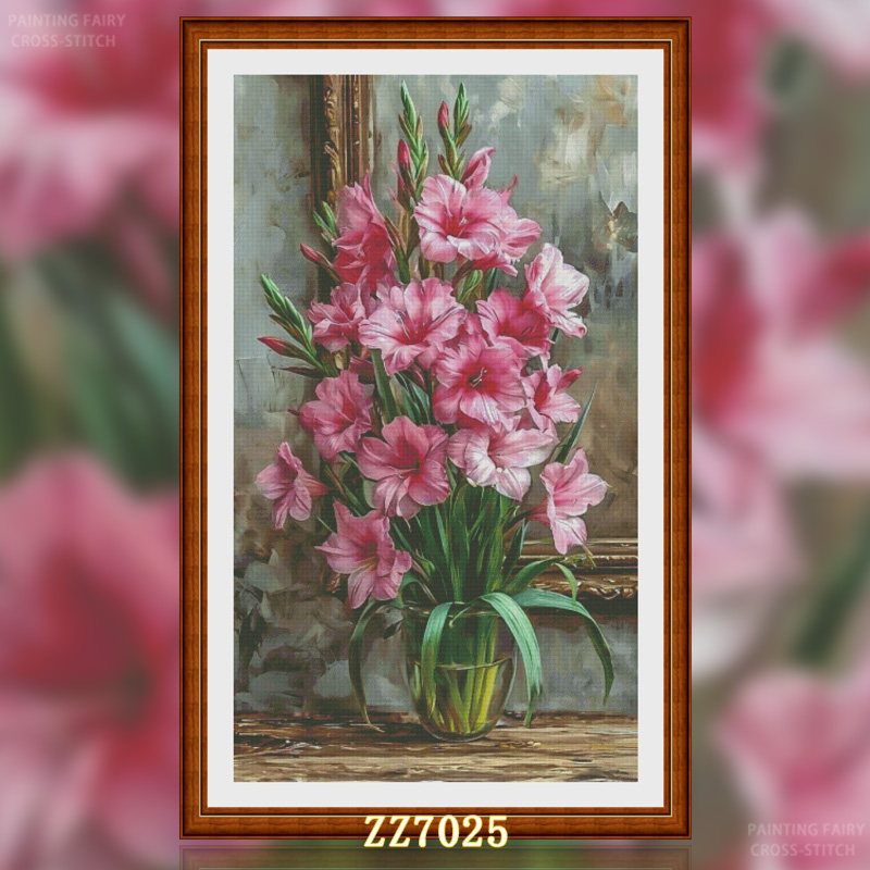 【ZZ7025-春日信使-剑兰】十字绣2026年新款餐厅简约花卉系列油画