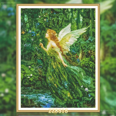 【ZZ8515-林间仙子】十字绣2026新款客厅餐厅简约竖版玄关人物画